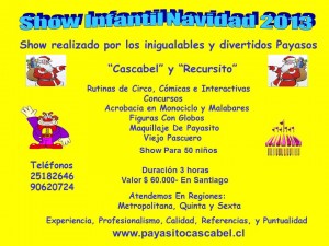 Mauricio Corales Anuncios gratis en Santiago |  Show Infantil Navidad 2013 Promoción $ 60.000 En Santiago, shw infantil navideño $ 60.000 en santiago