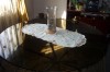oportunidad vendo mesa vidrio grueso comedor con base fierro